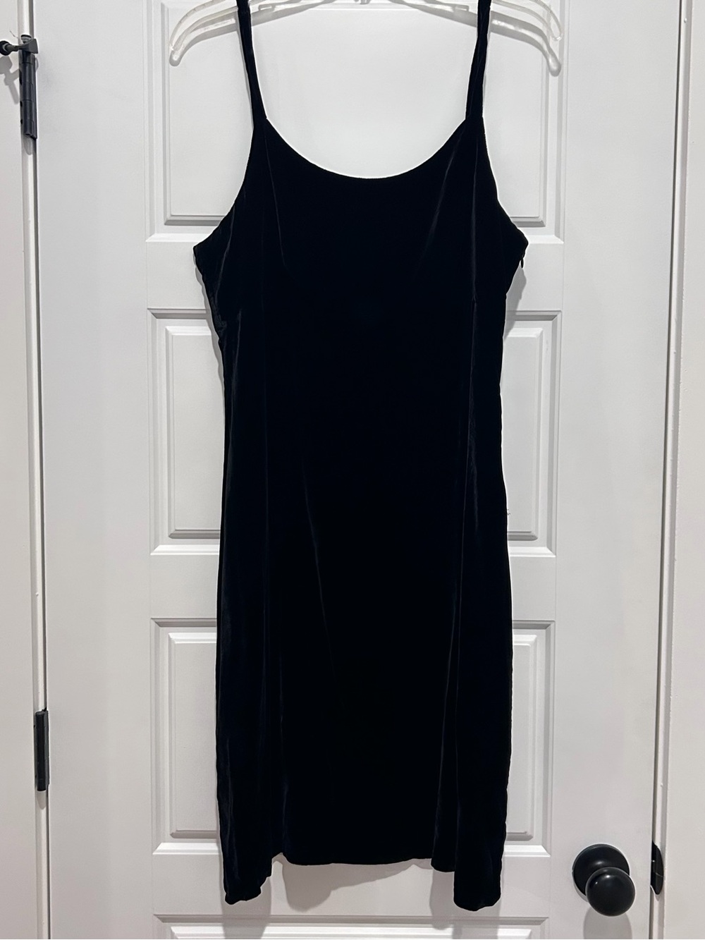New York & Company Vintage Black Silk Blend Velvet Slip Mini Dress